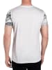 Rusty Neal V-Neck T-Shirt im Strass-Stein-Design in Grau
