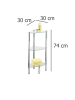 Wenko YEGO Eckbadezimmer-Regal in Silbern, (B) 30 x (H) 74 x (L) 30 cm