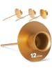 Novaliv 12x Kerzenhalter Metall Stabkerzen Gold Kerzeneinsatz Tafelkerzen Kerz in Gold
