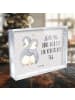 Mr. & Mrs. Panda Bilderrahmen Pinguine Kuscheln mit Spruch in Grau Pastell