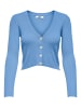 JACQUELINE de YONG Kurze Dünne Langarm Strickjacke V-Neck Basic Cardigan JDYDONNEL in Babyblau