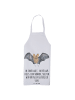 Mr. & Mrs. Panda Kochschürze Fledermaus Flügel mit Spruch in Weiß