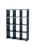 Intirilife Modulares Aufbewahrungs Regal 12 Fächer Bücherregal Steckregal in Schwarz