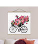 WALLART Stoffbild - Laura Graves - Frau auf Fahrrad in Rosa