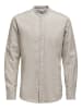 Only&Sons Leichtes Leinen Hemd Langarm Slim Fit Shirt ONSCAIDEN in Beige