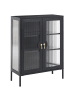 Beliani Büroschrank GLEORA in Schwarz - (W) 80 x (H) 105 x (L) 35 cm