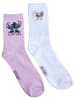 Lilo & Stitch 2er Pack Disney Lilo & Stitch Socken LOVE Sneaker Strümpfe in weiss/rosa