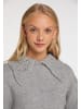myMo Damen Strickpullover in Grau Melange