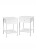 VASAGLE 2er-Set: Nachttisch Barnet in Weiß - (B)40 x (H)55 x (T)40 cm