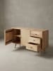 KADIMA DESIGN Sideboard | Mango/Rattan, 140x75x40cm, 3 Schubladen