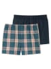 Schiesser Web-Boxershorts 2er Pack in Dunkelblau/Hellblau