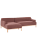 Beliani Ecksofa SOSJO in Rot/Braun - (W) 251 x (H) 74 x (L) 132 cm rechtsseitig