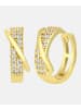 Vanlere Creolen aus 375 Gelbgold mit Zirkonia