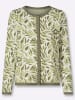 WITT WEIDEN Jacquard-Strickjacke in khaki-ecru-gemustert