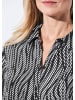 GOLDNER Kurzgröße:  Blusenkleid mit Print und 3/4-Arm in schwarz / cremeweiß / gemustert