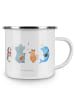 Mr. & Mrs. Panda Camping Emaille Tasse Big Einheit ohne Spruch in Weiß