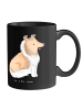 Mr. & Mrs. Panda Keramiktasse Langhaar Collie Treue mit Spruch in Schwarz