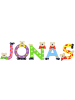 Playshoes Deko-Buchstaben "JONAS" in bunt