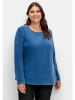 sheego Fleeceshirt in jeansblau