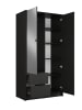 Feldmann-Wohnen Kleiderschrank Katania schwarz / Eiche Artisan 101 / 54,5cm / 200,5cm