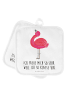 Mr. & Mrs. Panda Topflappen Flamingo Stolz mit Spruch in Weiß