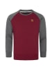 Amaci&Sons Sweatshirt mit Rundhalsausschnitt MILWAUKEE in Bordeaux/Anthrazit