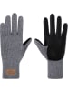 Normani Outdoor Sports Damen Merino Strick-Fingerhandschuhe mit Schafleder Nakara in Grau