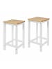 SoBuy 2er Set Essstuhl in Braun/ Weiß - (B)35 x (H)61 x (T)35cm