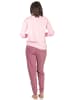 NORMANN Frottee Pyjama langarm Schlafanzug Bündchen und Pinguin - 49861 in rosa
