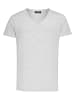Amaci&Sons Basic T-Shirt mit V-Ausschnitt EUGENE in Grau Melange