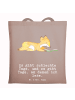 Mr. & Mrs. Panda totebag Fuchs Lesen mit Spruch in Braun Pastell