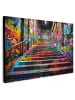 MuchoWow Leinwand Bilder Bunte Treppe