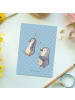 Mr. & Mrs. Panda Grußkarte Pinguin Oma schaukeln ohne Spruch in Blau Pastell