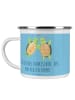Mr. & Mrs. Panda Emaille Tasse Gastgeschenke Dankeschön mit Spruch in Sky Blue