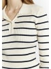 DreiMaster Maritim Damen Strickpullover in Wollweiss Marine