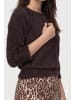 monari Strickpullover mit Plüsch in black coffee