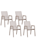 Beliani 4er-Set Esszimmerstuhl TIANO in Braun/Grau