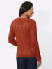 Sieh an! Ajour-Strickjacke in rostrot
