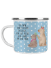 Mr. & Mrs. Panda Tasse Emaille Bär Kind mit Spruch in Blau Pastell