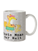 Mr. & Mrs. Panda Kaffeebecher Fuchs Beste Mama der Welt mit Spruch in Grau Pastell