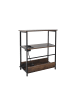 relaxdays Beistelltisch in Dunkelbraun/ Schwarz  - (B)45 x (H)58 x (T)18 cm