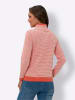 Sieh an! Langarm-Pullover in grapefruit-ecru-geringelt
