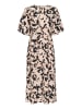 Kaffe Kleid KApaco Tight fit in Beige/Black/Peach Blurry Leaf