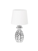 relaxdays Tischlampe Ananas in Silber/Weiß - (H)47 x Ø25 cm