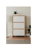 CALICOSY Schuhschrank DENVER in Weißeiche - (W) 70  x (H) 125  x (L) 25  cm
