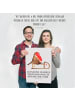 Mr. & Mrs. Panda Poster Rotkehlchen Schlitten mit Spruch in Grau Pastell