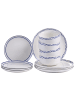 Beliani 12-tlg Tafelservice AMCHUR in Weiß/Blau