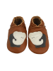 Bemesu Baby Krabbelschuhe aus Leder, weiche Lauflernschuhe mit rutschfester Sohle 