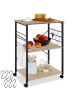 tectake Servierwagen Rugby inklusive 6 Haken, 65,5 x 45,5 x 88,5 cm, Industrial Holz hel
