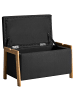 Beliani Bettbank EDLAND in Schwarz/Braun - (W) 75 x (H) 44 x (L) 43 cm